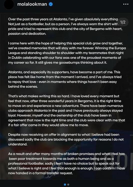 İtalyanlar Galatasaray için Lookmanı duyurdu Osimhen faktörü