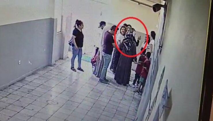 Kadın öğretmene okulda tokat kamerada!