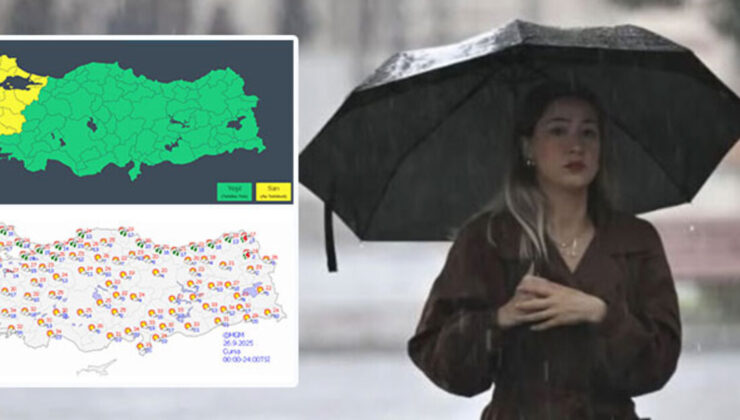 Meteoroloji saat verdi: Sağanak ve fırtına! 11 kent için ‘sarı’ alarm! Hızı: 70 km olacak…