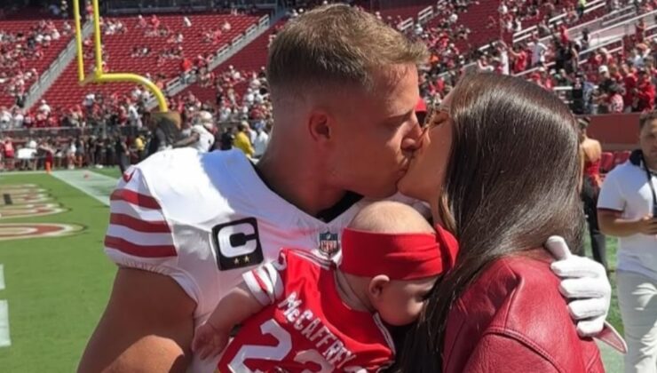 Olivia Culpo, bebeğini Amerikan futbolcusu eşinin maçına götürdü