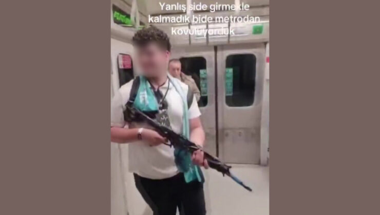 Metroda korkuya yol açtı! Oyuncak tüfeği yolculara doğrultu!