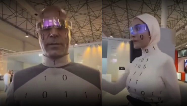 İran’ın “İnsansı Robot” komedisi dünyayı güldürdü! Fuardaki robotlar makyajlı insan çıktı