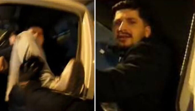 İstanbul’da dehşet kamerada! Kamyonetten indi motosikletliyi 2 kere darp etti!