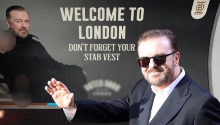 Ricky Gervais’ın ‘bıçaklama’ temalı afişleri tartışma çıkardı